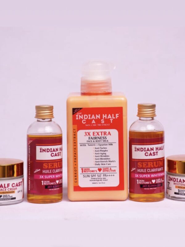 Indian Half Cast 3X Extra Fairness Face and Body Milk, oil and face cream