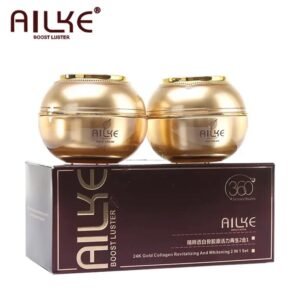 Ailke 24k Gold Collagen Boost Luster Whitening Cream Anti Aging Day Night 2pcs