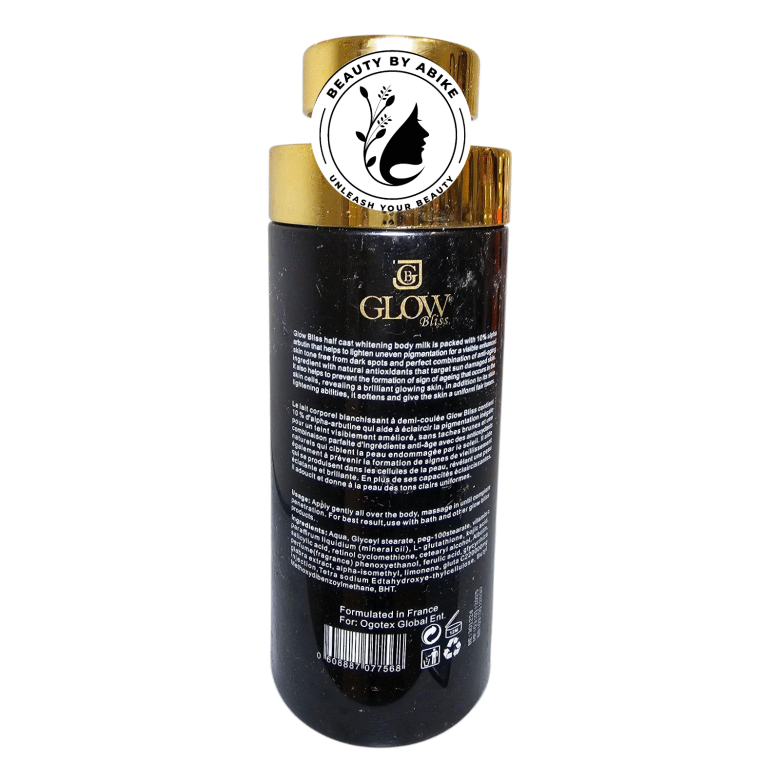 Lait Glow Bliss - Lait éclaircissant Instantané 500ml Avec Arbutin & Glutathion