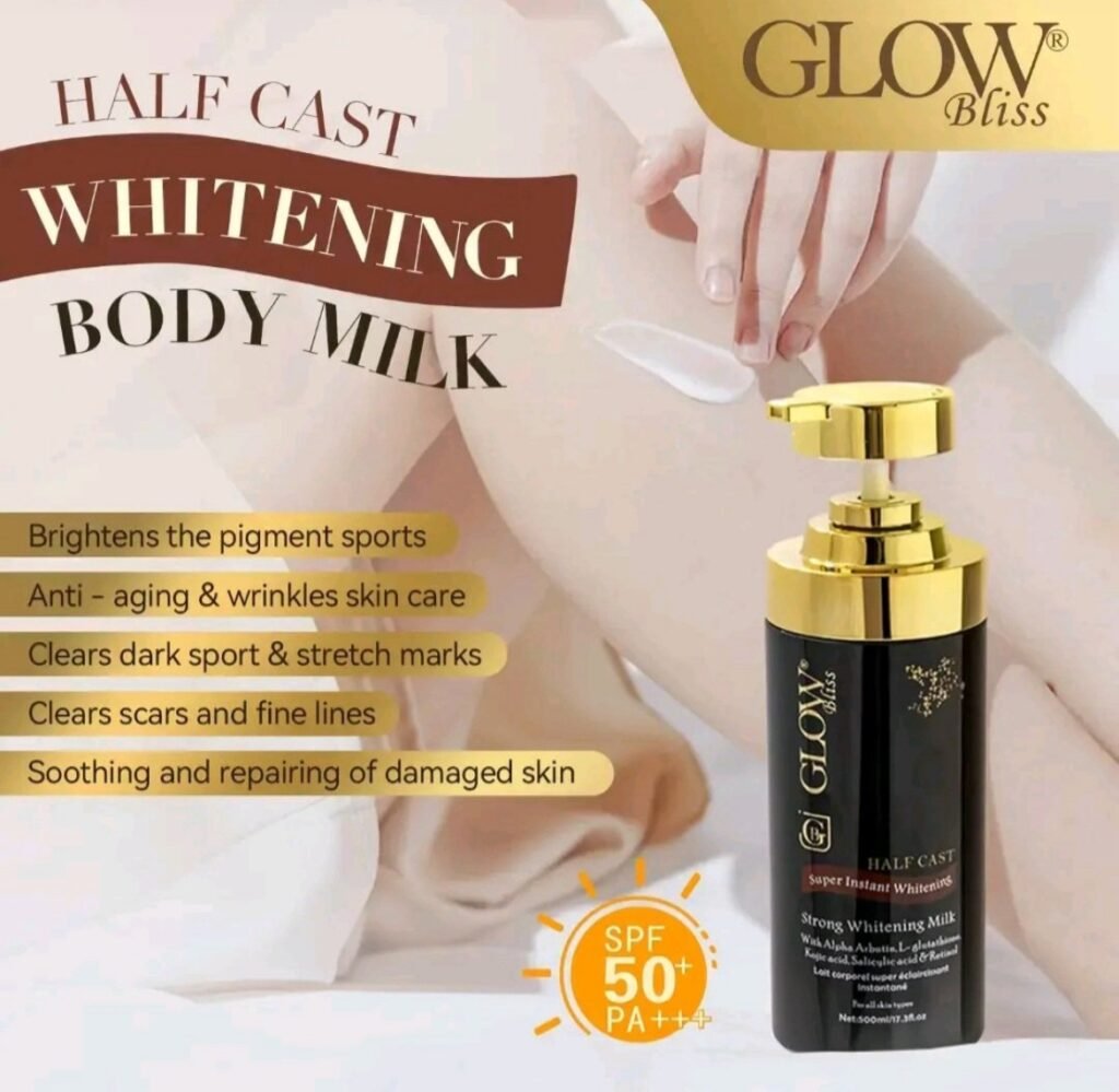 Glow Bliss Whitening Milk Half Cast Whitening Lotion Skin Brightening Body Milk Alpha Arbutin Glutathione Lotion Kojic Acid Whitening Cream